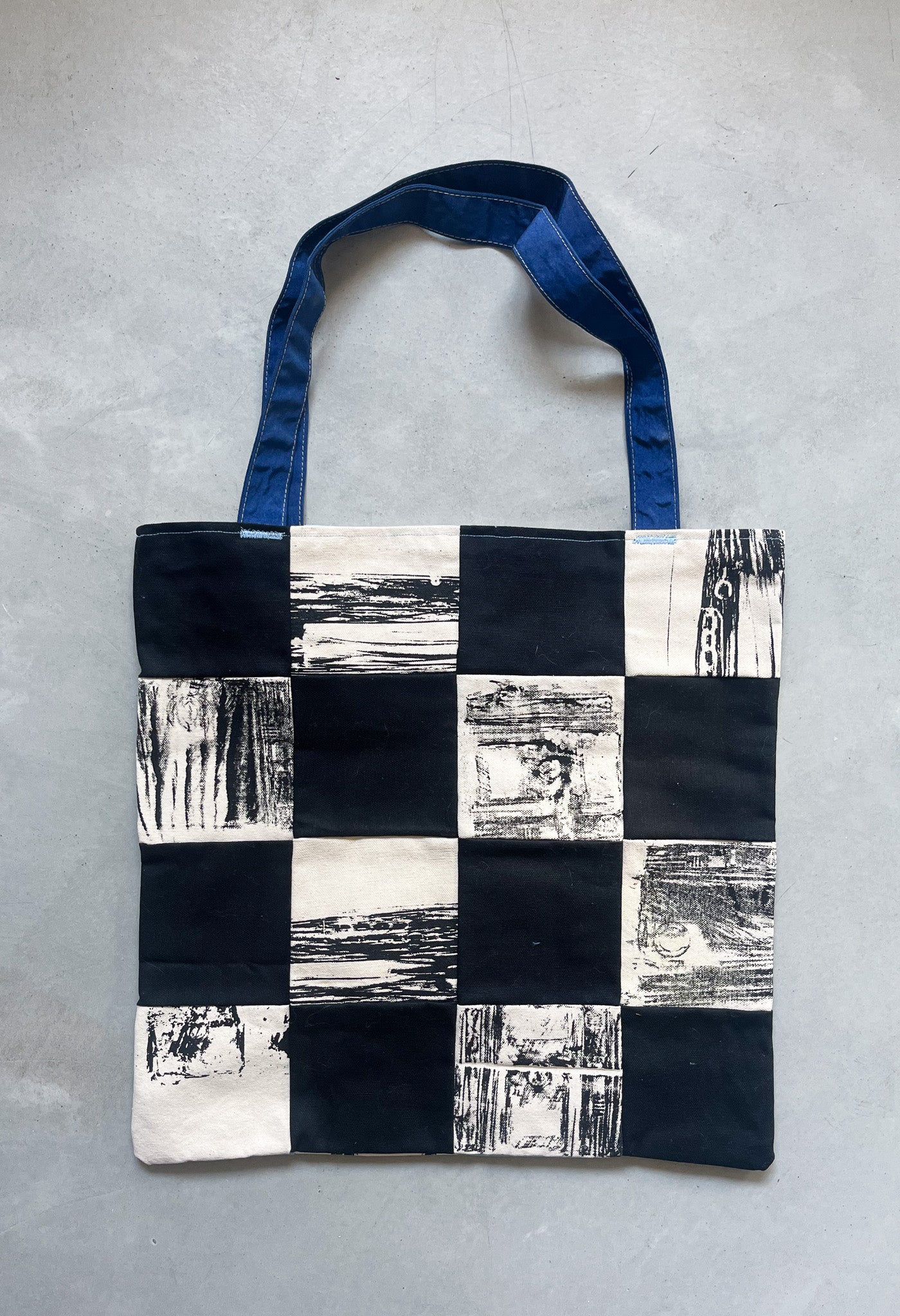 Checkered Patchwork Tote