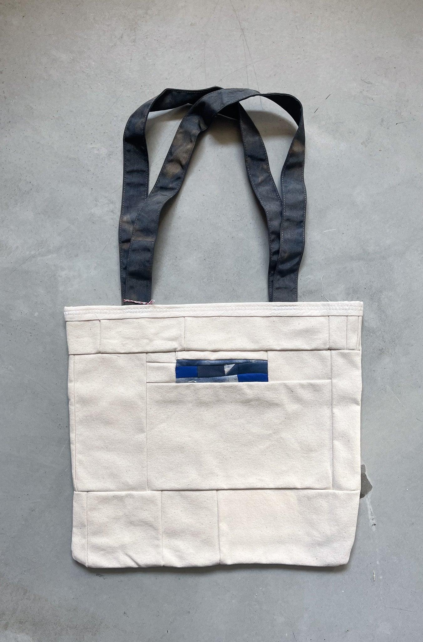Blue Canvas Patchwork Tote