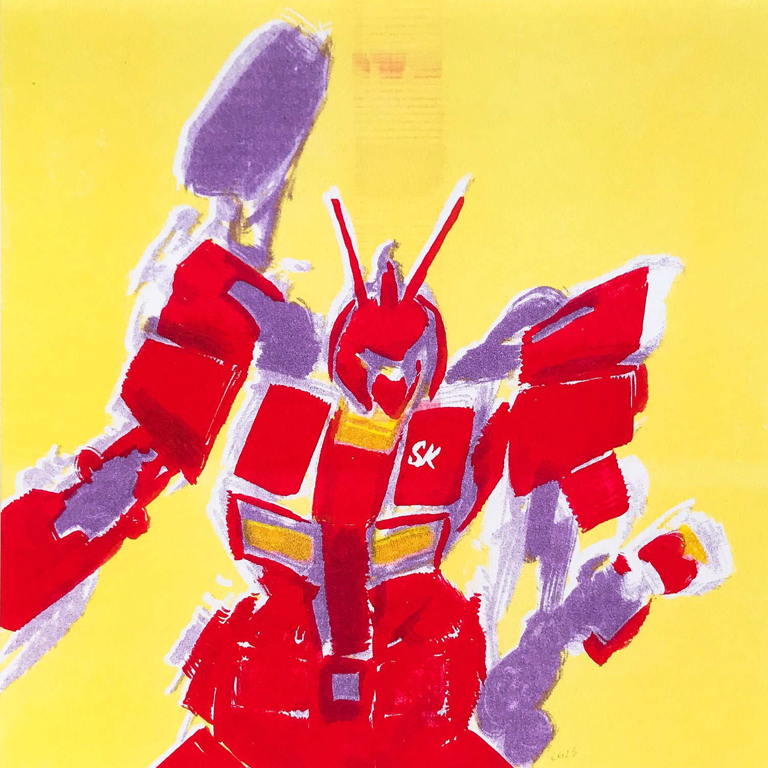 Amazing Red Warrior Risograph