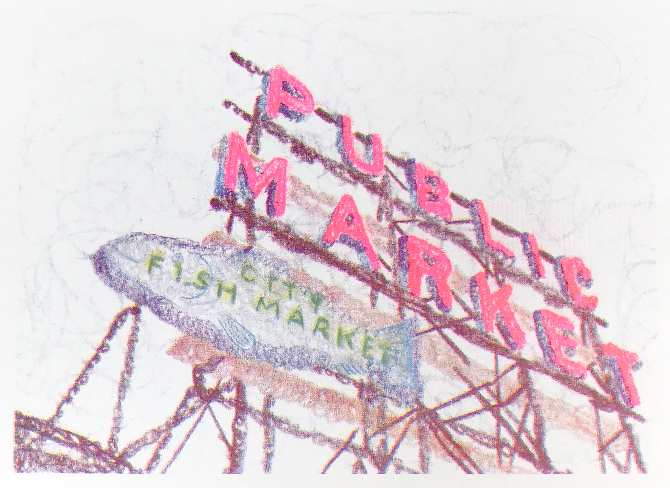 Seattle Public Market Risograph