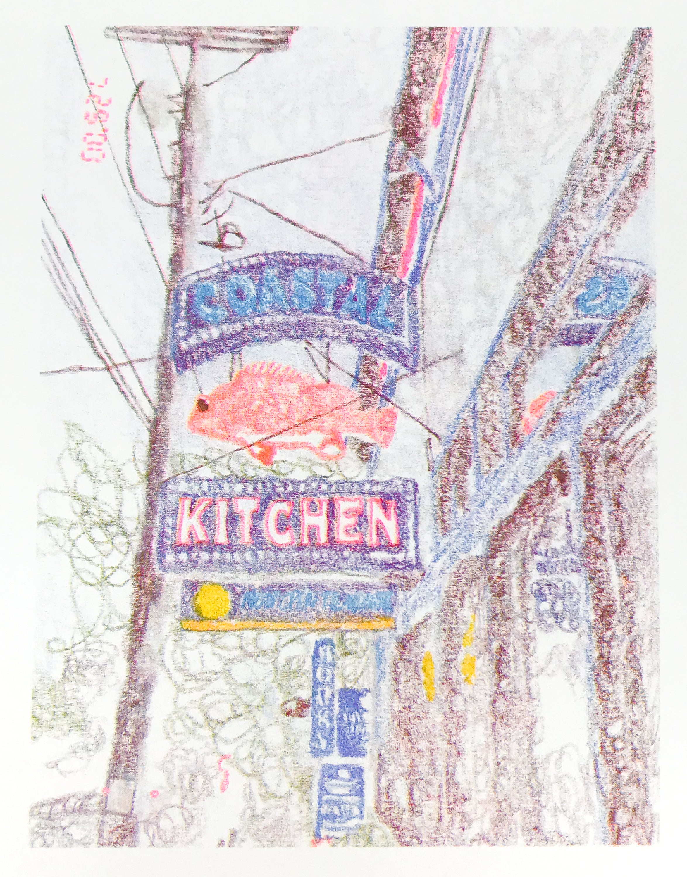 Coastal Kitchen Risograph