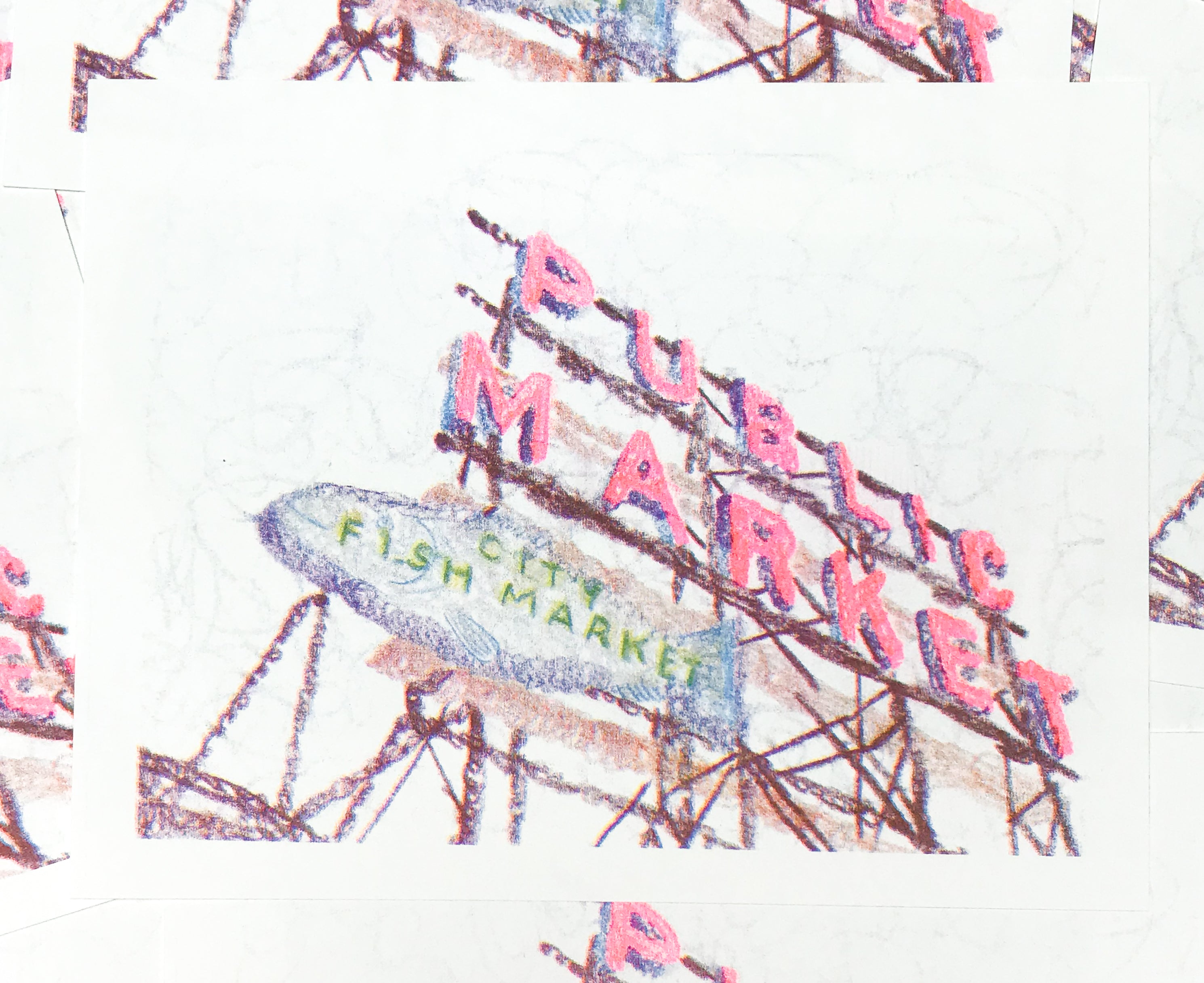Seattle Public Market Risograph