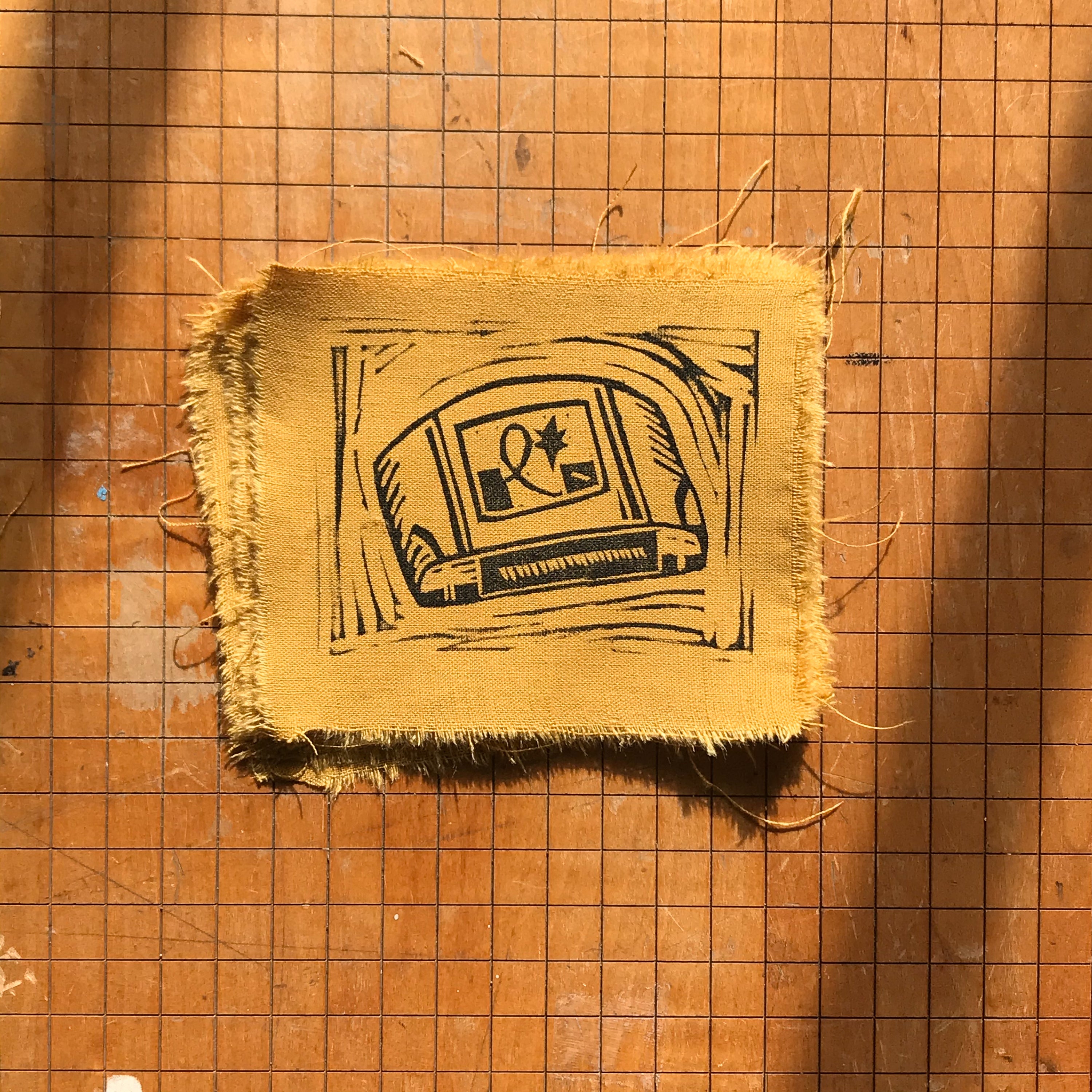 N64 Cartridge Linocut Patch