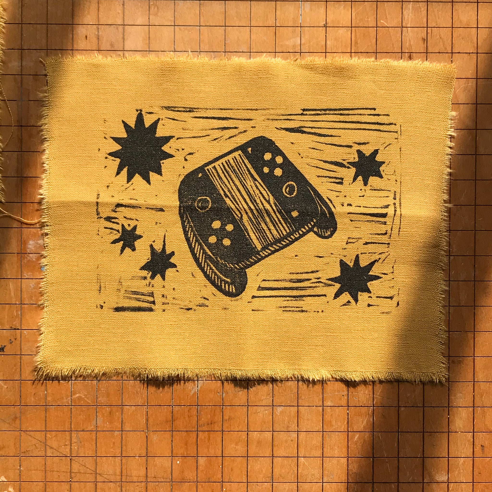 Switch Controller Linocut Patch