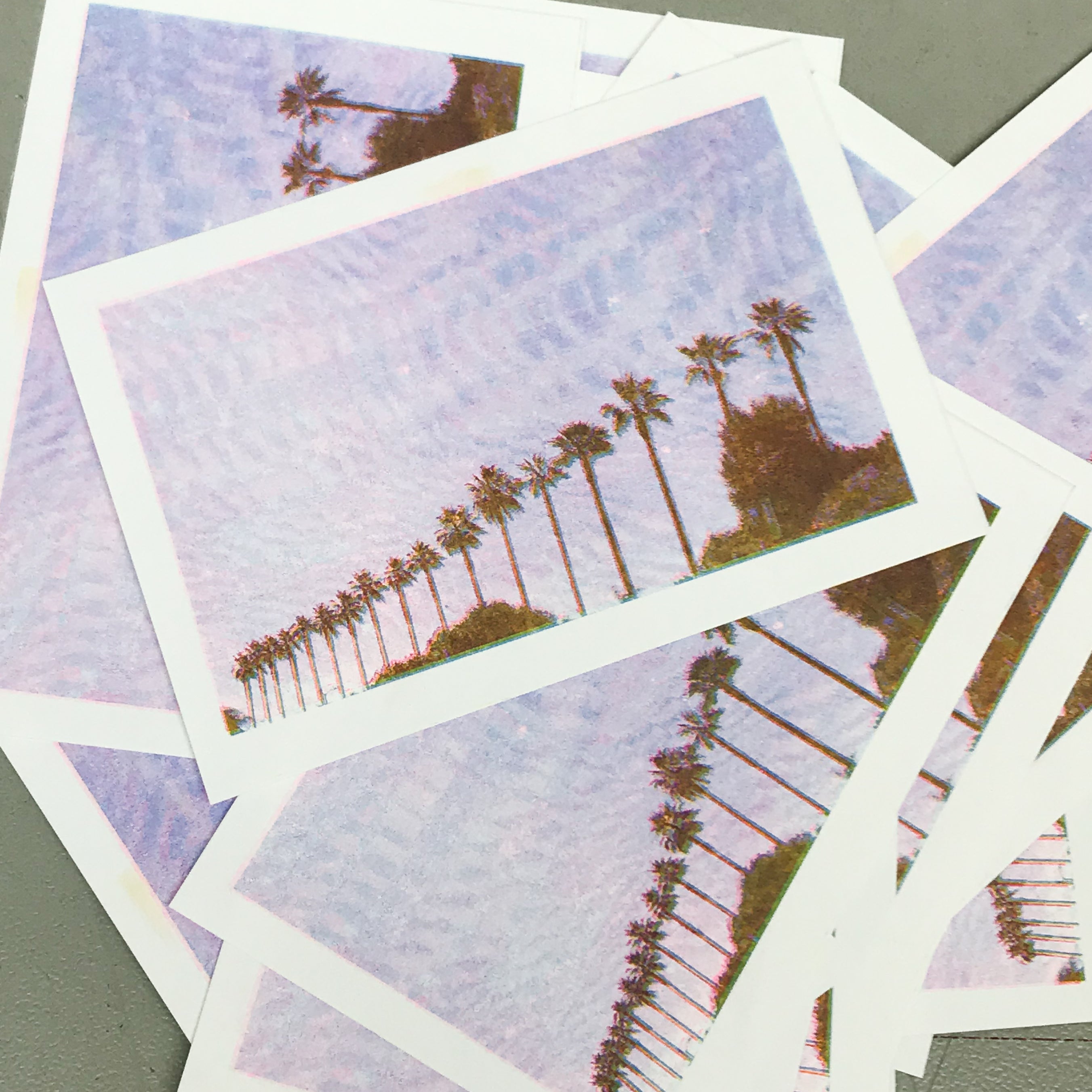 Long Beach Palm Trees Risograph