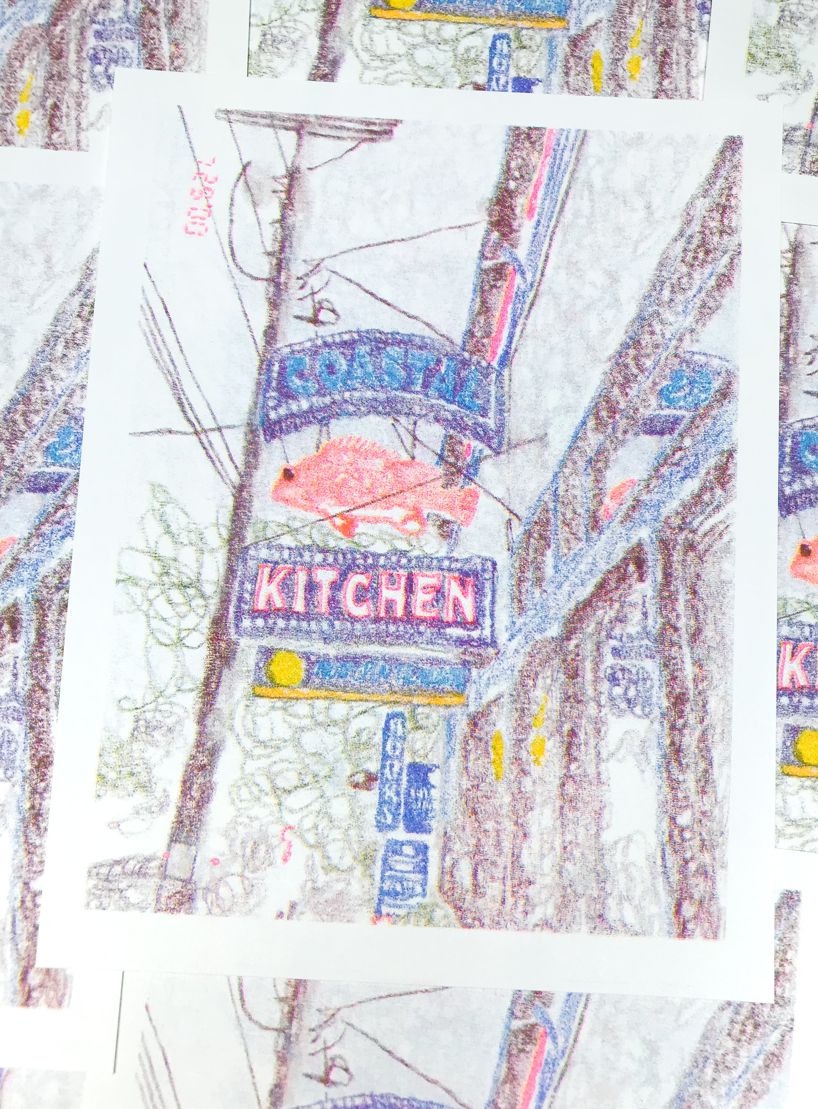 Coastal Kitchen Risograph